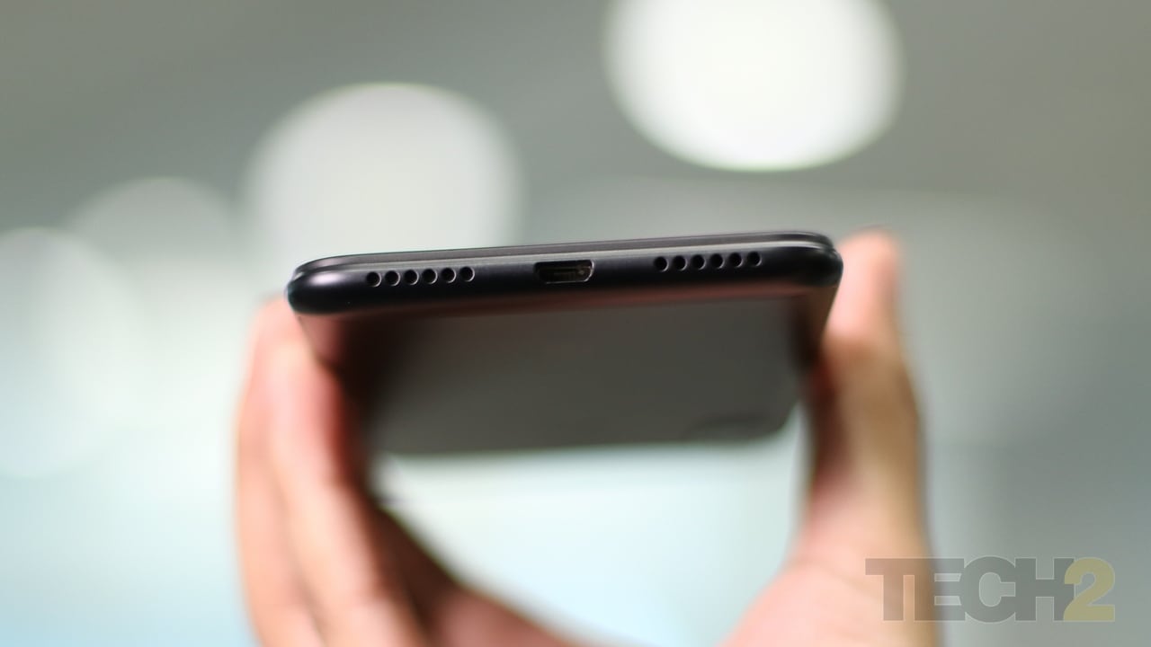 The Note 6 Pro stick has a standard microUSB port at the bottom. tech2/ Sachin